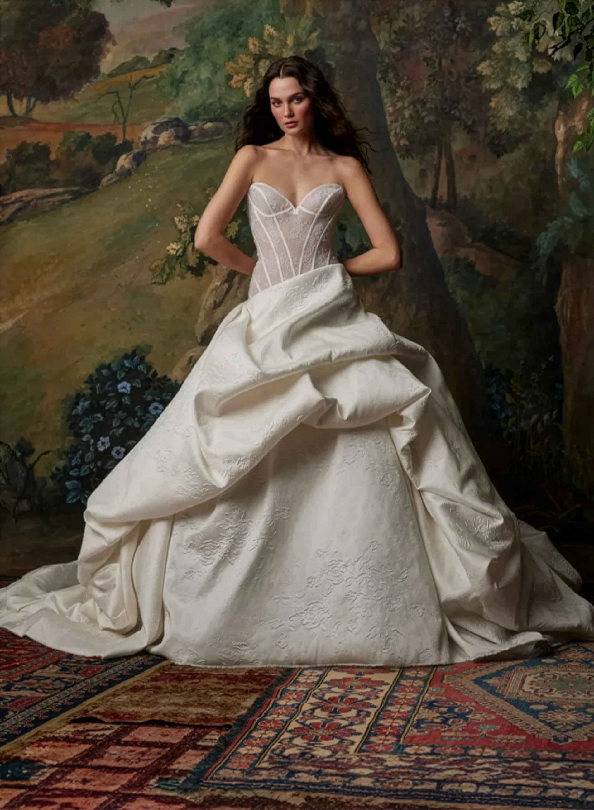 Model wearing a bridal gown.